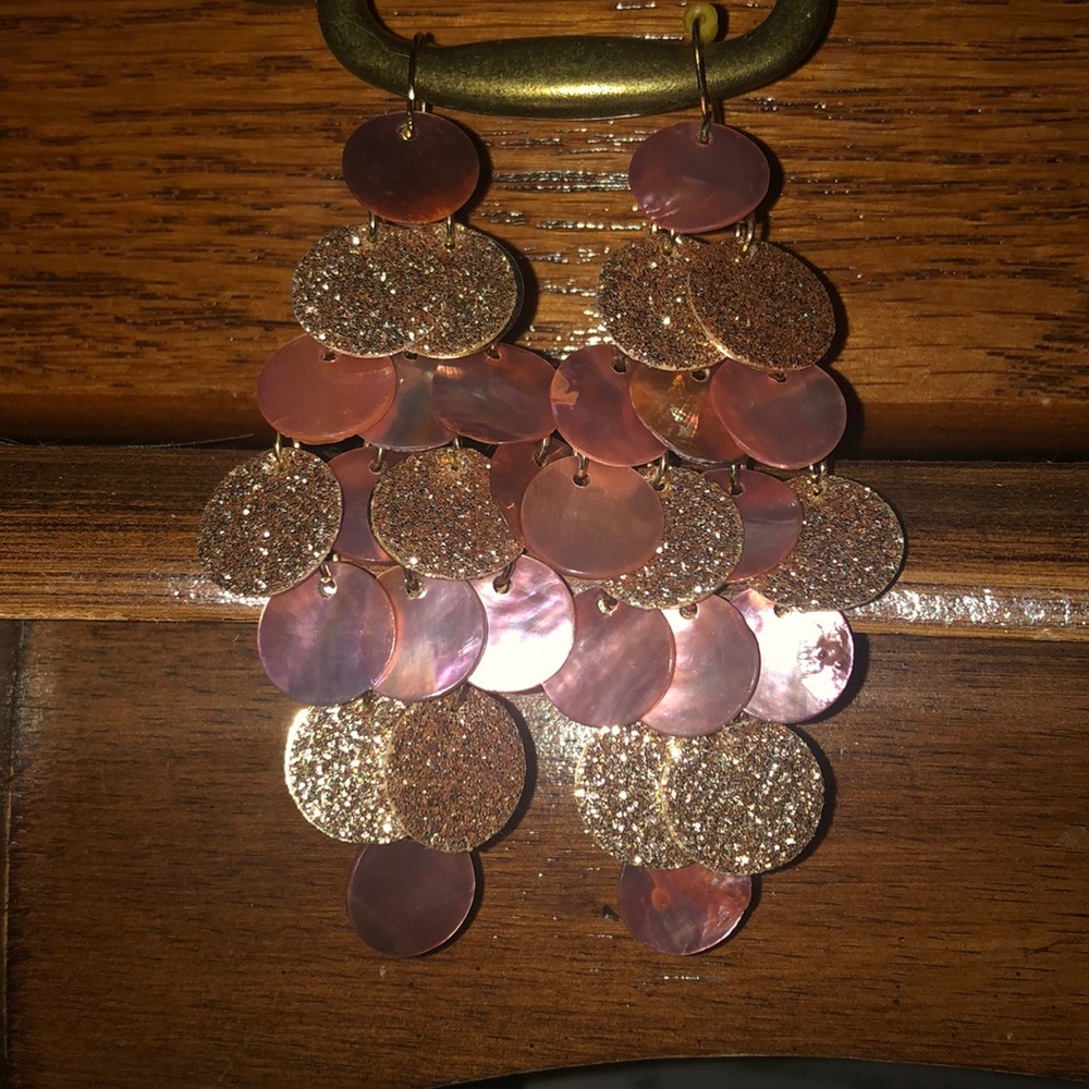Pink & gold earrings